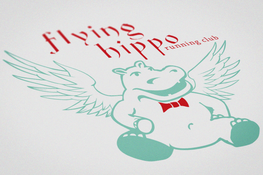 Flying Hippo Logo Design
